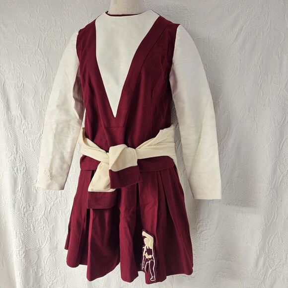 Vintage 60s Wrestling Outfit Patchwork High Waist Sweater Cheerleader Costume - Picture 4 of 14